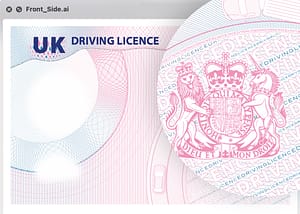 UK Driver License 2022 Vector Template
